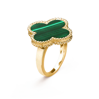[LUXORA]CLOVER MALACHITE RING