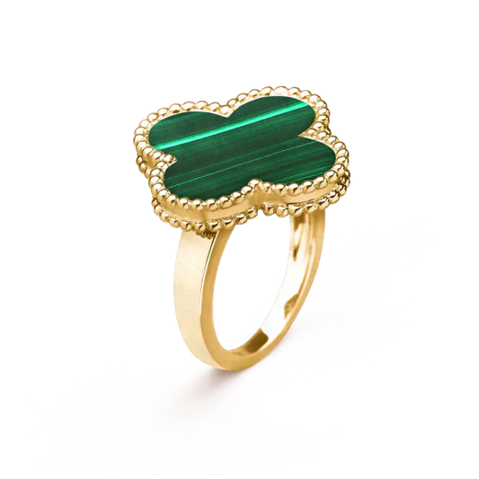 [LUXORA]CLOVER MALACHITE RING