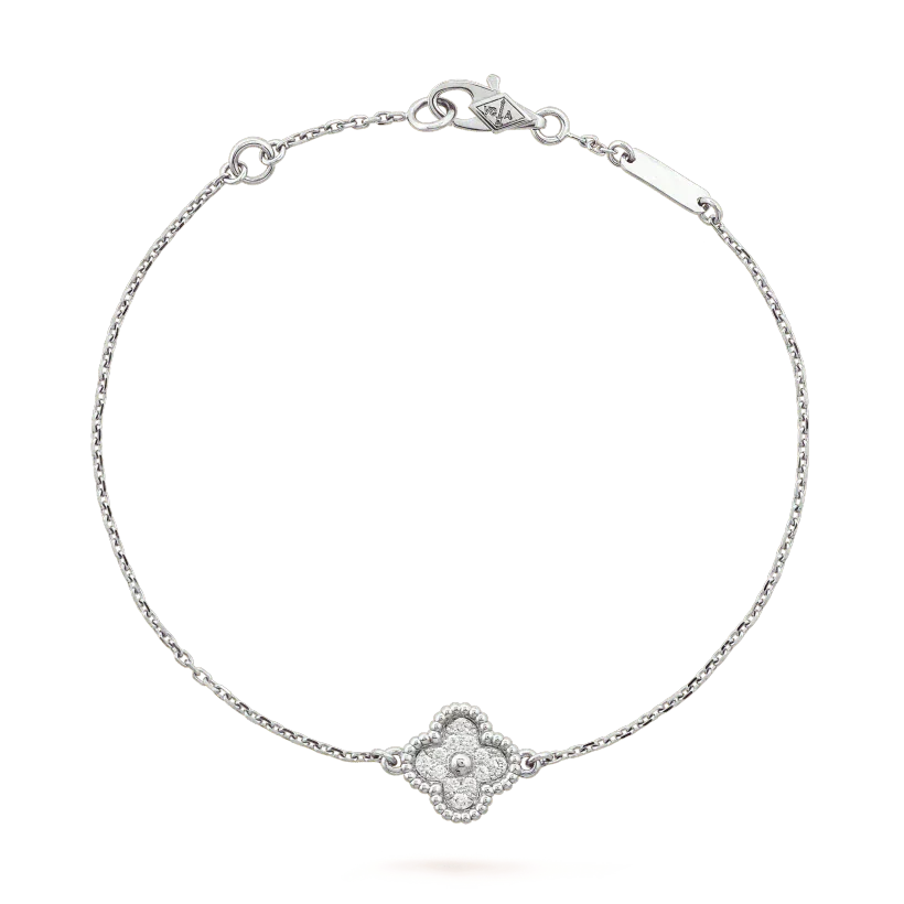 [LUXORA]CLOVER  SINGLE FLOWER BRACELET SILVER