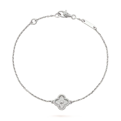 [LUXORA]CLOVER  SINGLE FLOWER BRACELET SILVER