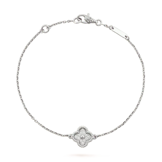 [LUXORA]CLOVER  SINGLE FLOWER BRACELET SILVER