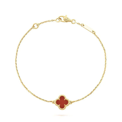 [LUXORA]CLOVER  CARNELIAN SINGLE FLOWER BRACELET