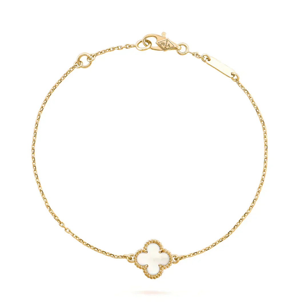 [LUXORA]CLOVER WHITE MOP SINGLE FLOWER BRACELET