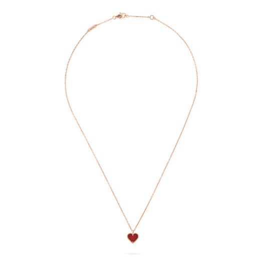 [LUXORA]SWEET CLOVER CARNELIAN HEART NECKLACE