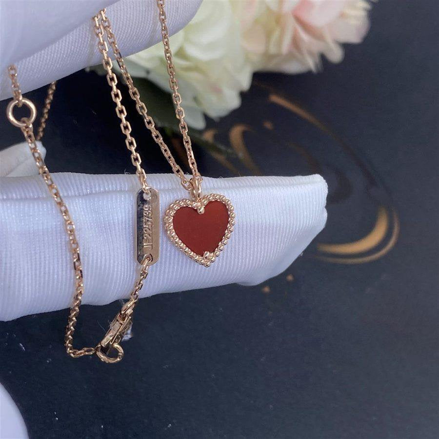 [LUXORA]SWEET CLOVER CARNELIAN HEART NECKLACE