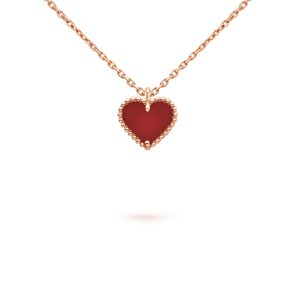 [LUXORA]SWEET CLOVER CARNELIAN HEART NECKLACE
