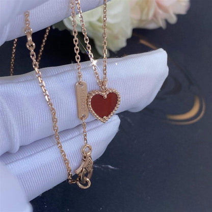 [LUXORA]SWEET CLOVER CARNELIAN HEART NECKLACE
