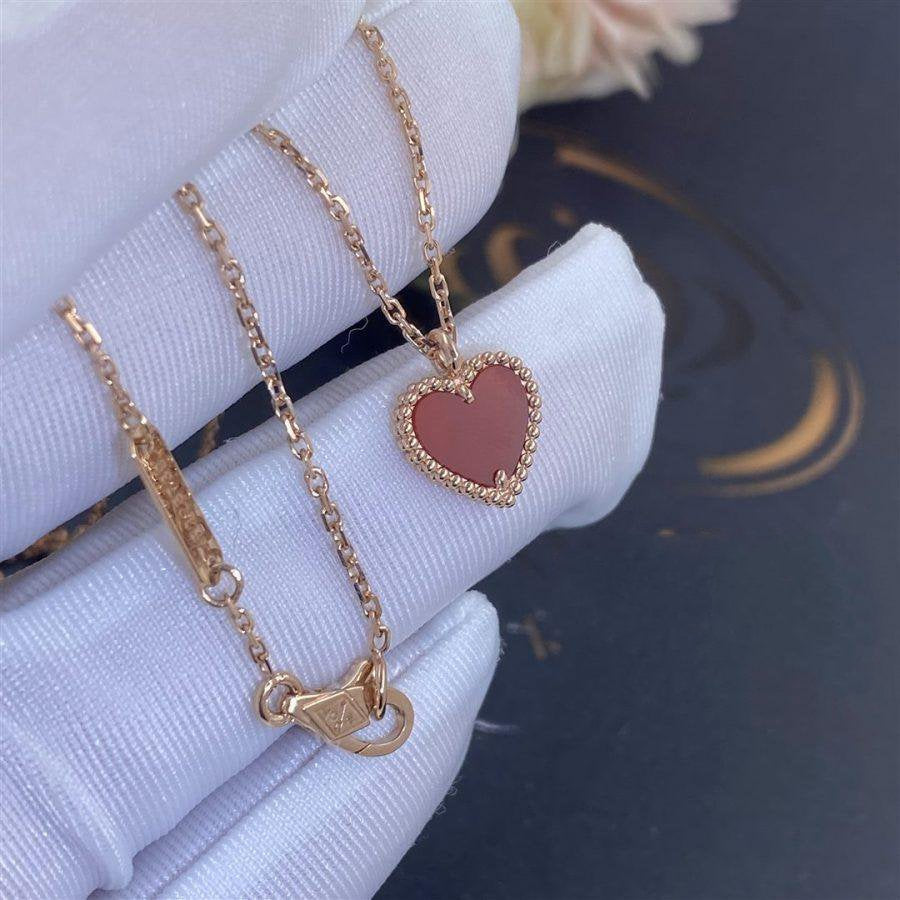 [LUXORA]SWEET CLOVER CARNELIAN HEART NECKLACE