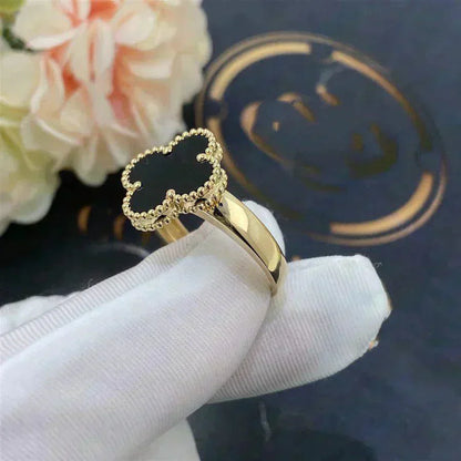[LUXORA]CLOVER ONYX RING