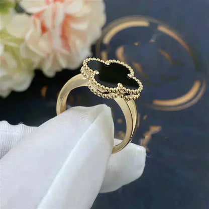 [LUXORA]CLOVER ONYX RING