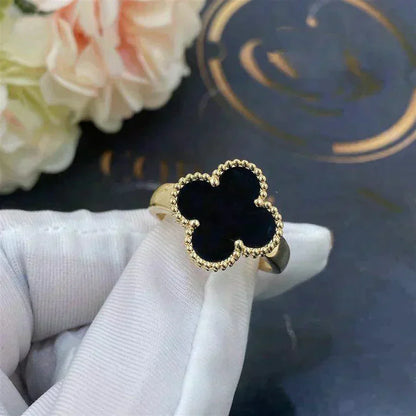 [LUXORA]CLOVER ONYX RING