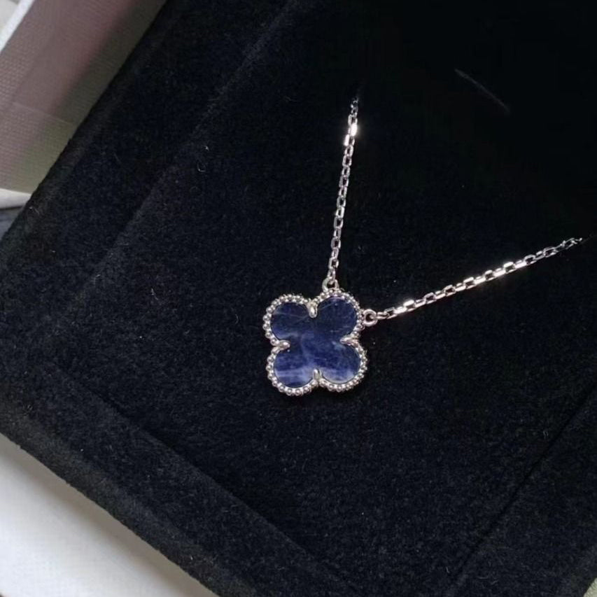 [LUXORA]CLOVER 15MM PIETERSITE NECKLACE SILVER