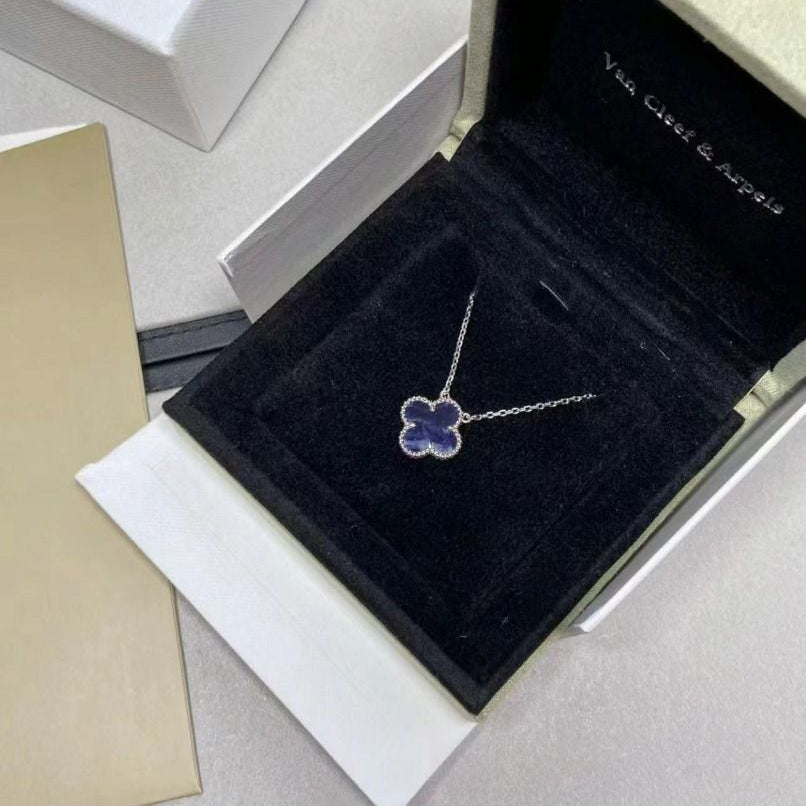 [LUXORA]CLOVER 15MM PIETERSITE NECKLACE SILVER