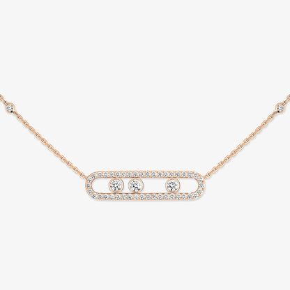[LUXORA] Move Pave_ Rose Gold Diamond Necklace