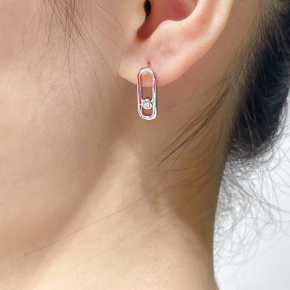 [LUXORA]MOVE UNO SMALL 1 DIAMOND EARRINGS