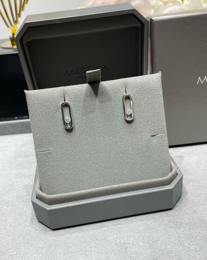 [LUXORA]MOVE UNO SMALL 1 DIAMOND EARRINGS