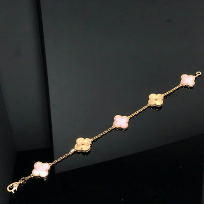 [LUXORA] CLOVER 5 MOTIFS  PINK MOP BRACELET COLLECTION