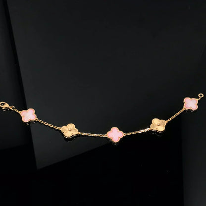 [LUXORA] CLOVER 5 MOTIFS  PINK MOP BRACELET COLLECTION