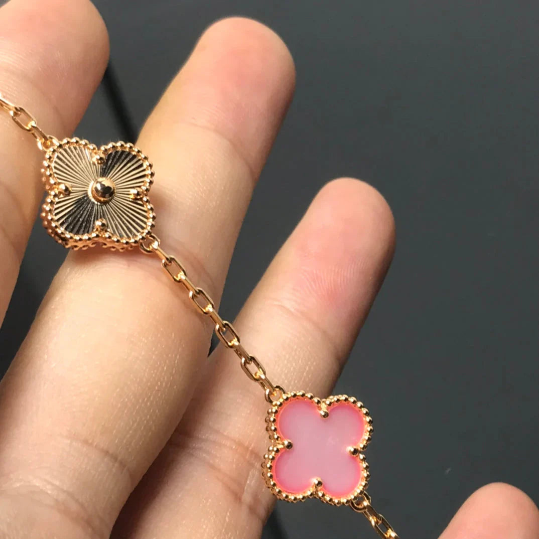 [LUXORA] CLOVER 5 MOTIFS  PINK MOP BRACELET COLLECTION