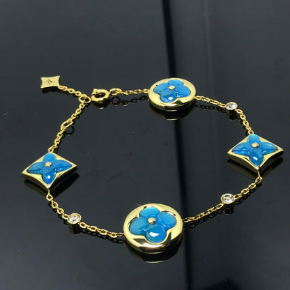 [LUXORA]STAR AND SUN 4 MOTIF BLUE BRACELET