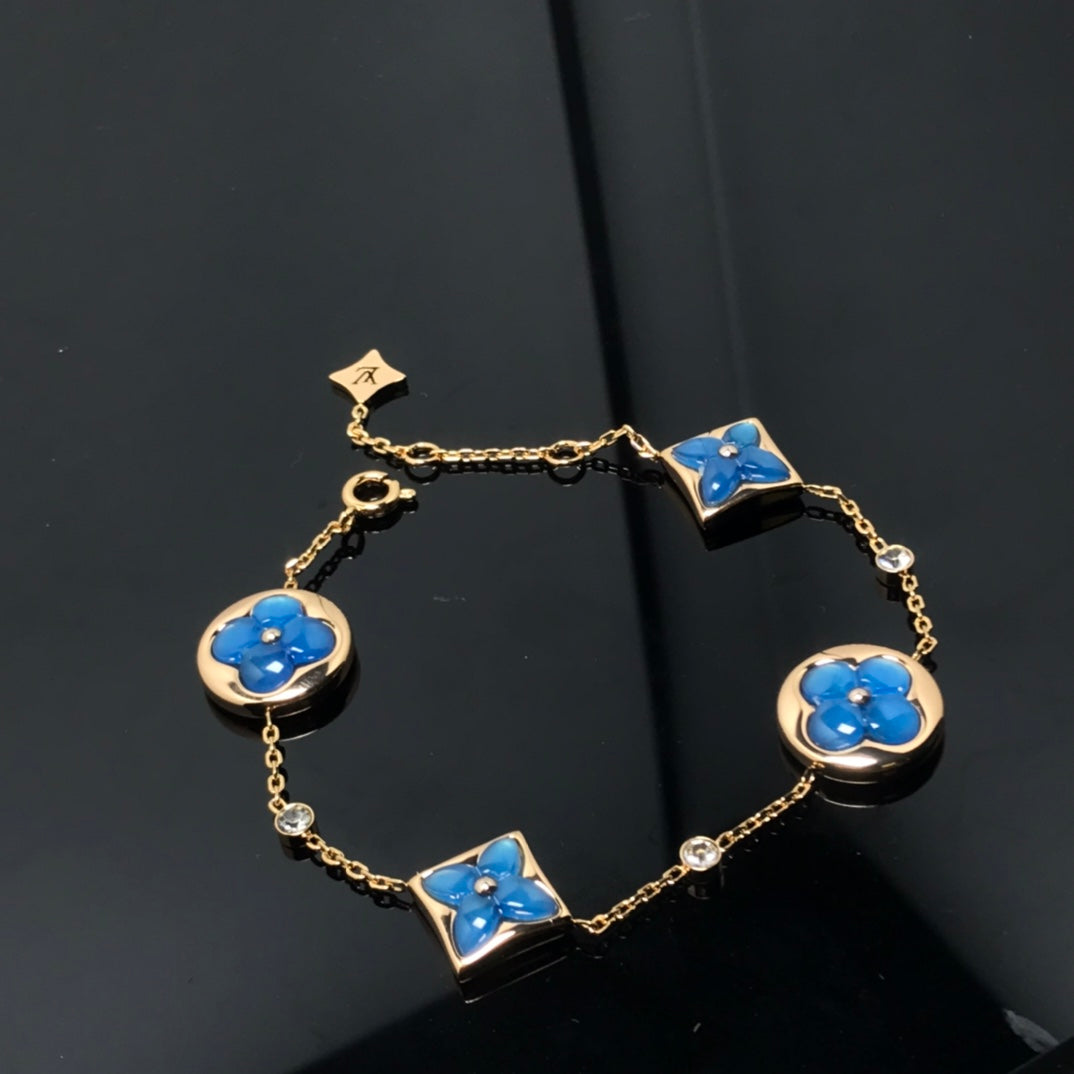 [LUXORA]STAR AND SUN 4 MOTIF BLUE BRACELET