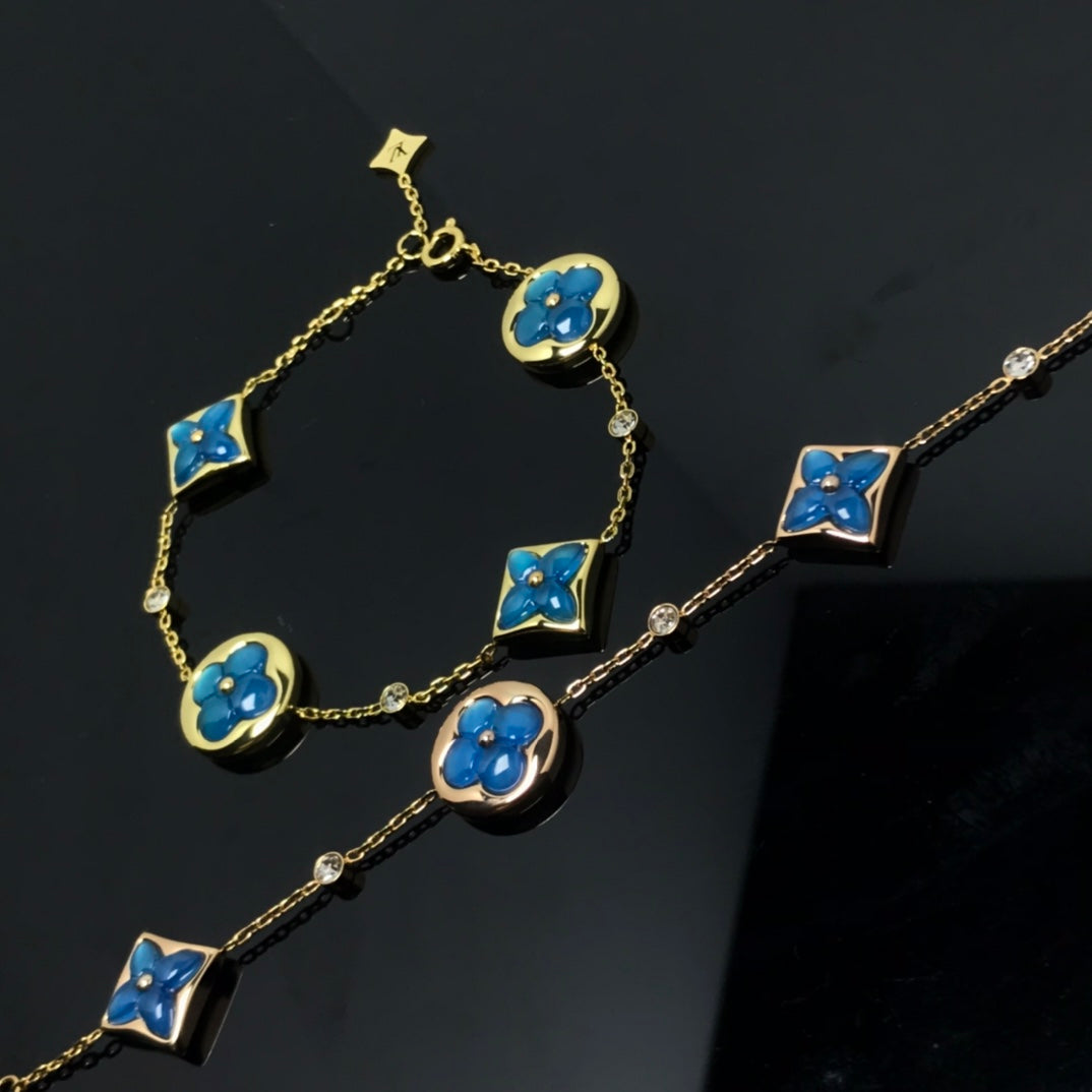 [LUXORA]STAR AND SUN 4 MOTIF BLUE BRACELET