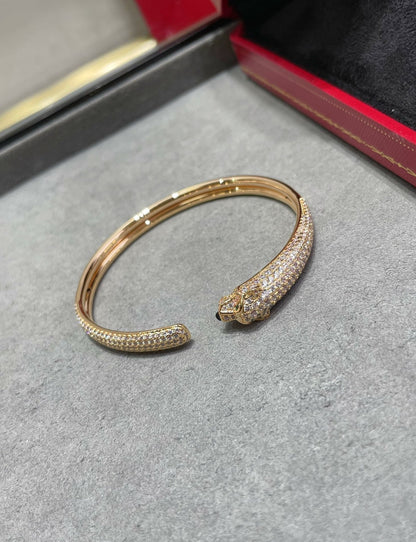 [LUXORA]PANTHERE FULL DIAMOND OPEN BRACELET