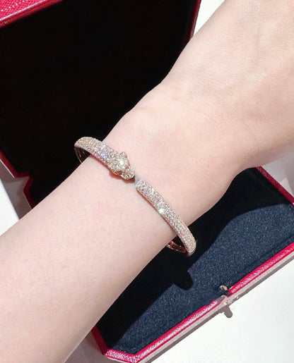 [LUXORA]PANTHERE FULL DIAMOND OPEN BRACELET