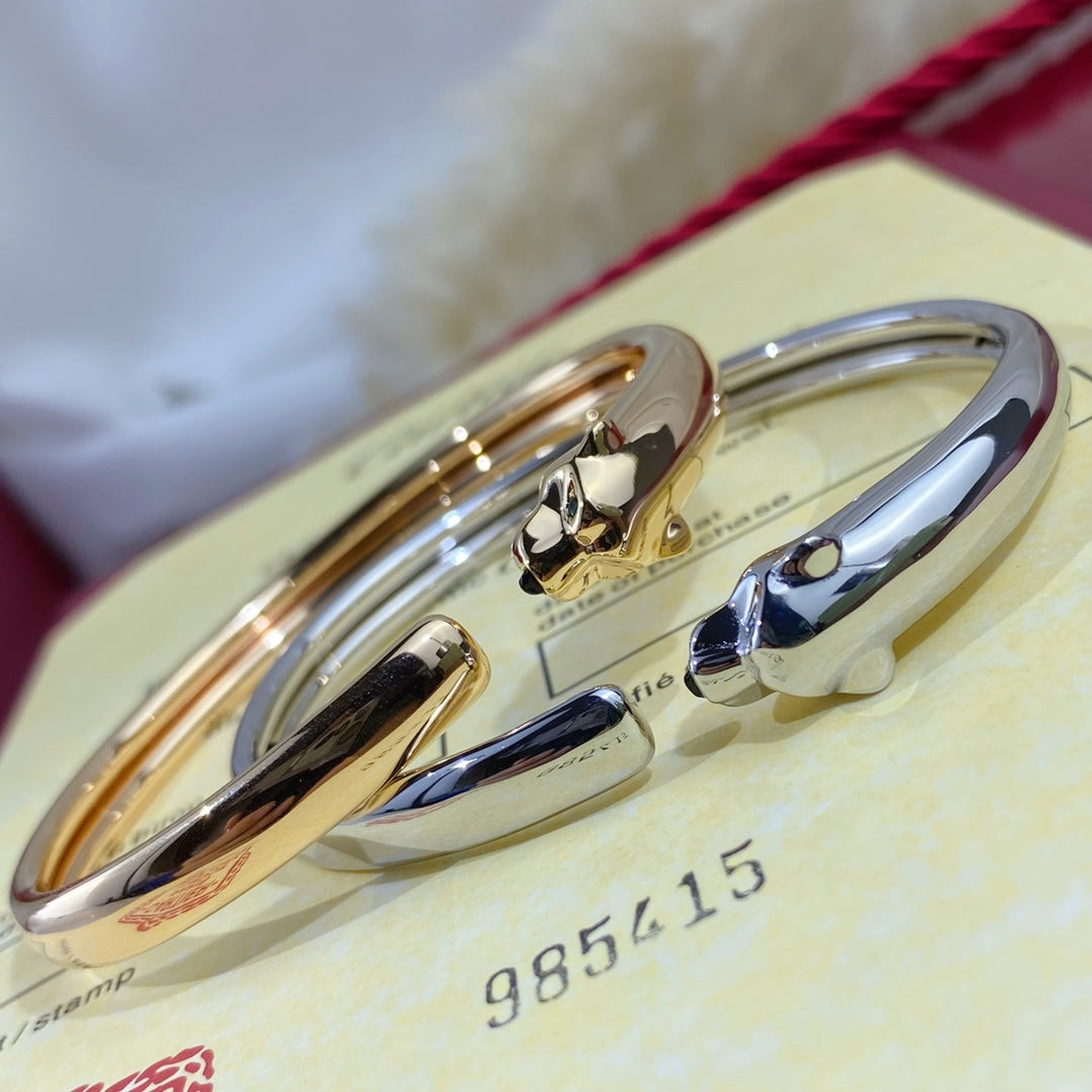 [LUXORA]PANTHERE SILVER OPEN BRACELET
