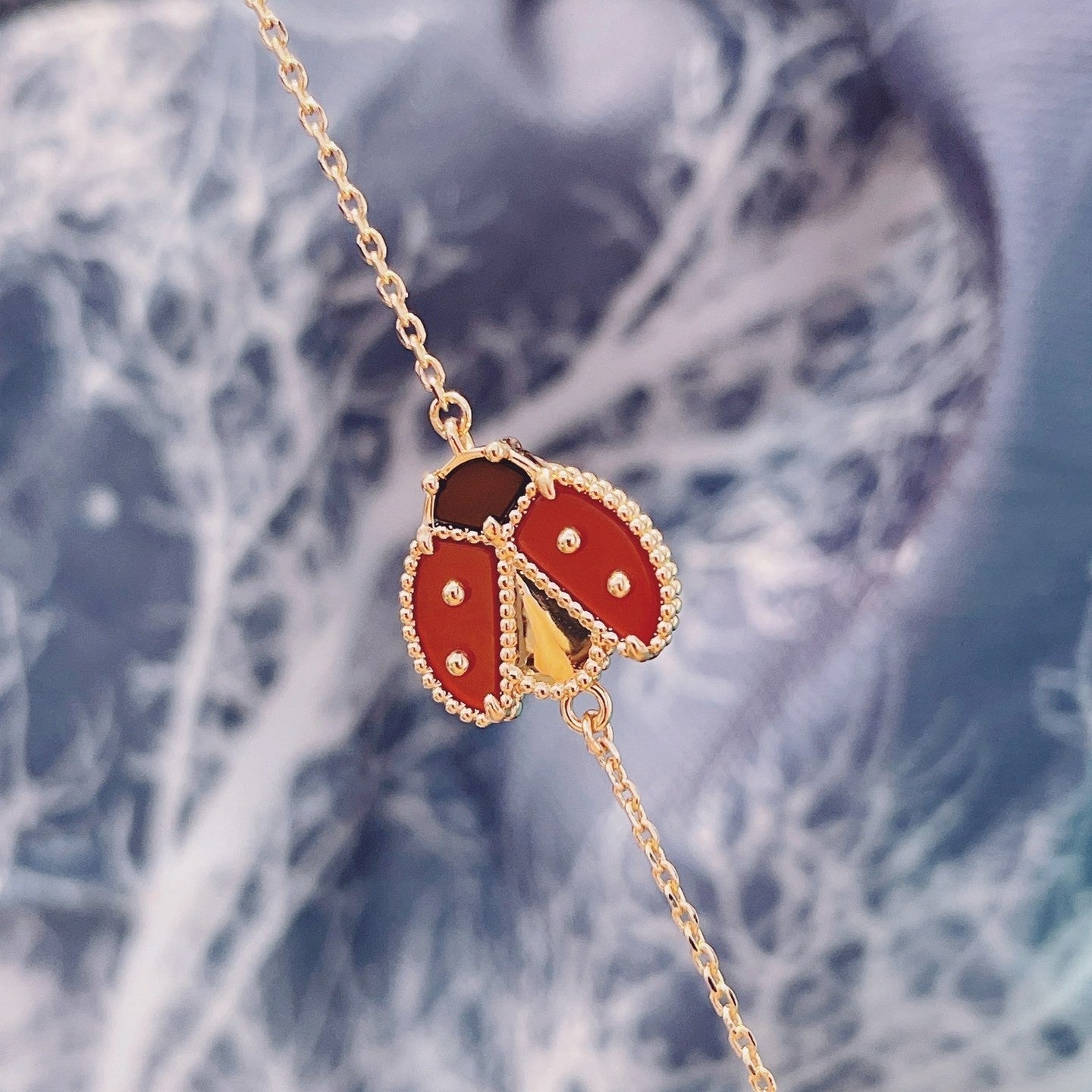 [LUXORA]LUCKY SPRING 1 MOTIF PINK GOLD BRACELET