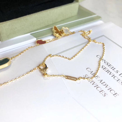 [LUXORA]LUCKY SPRING 4 MOTIFS ROSE GOLD NECKLACE