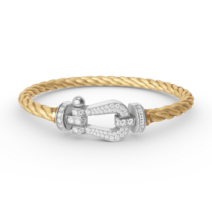 [LUXORA]FORCE LARGE HORSESHOE FULL DIAMOND BRACELET SILVER