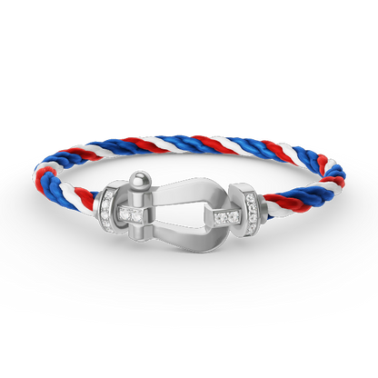 [LUXORA]FORCE LARGE HORSESHOE HALF DIAMOND BRACELET SILVER