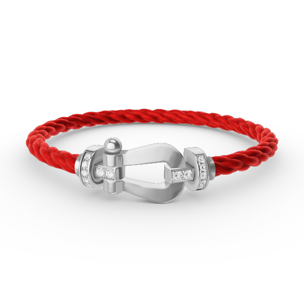 [LUXORA]FORCE LARGE HORSESHOE HALF DIAMOND BRACELET SILVER
