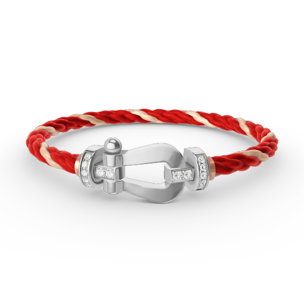 [LUXORA]FORCE LARGE HORSESHOE HALF DIAMOND BRACELET SILVER
