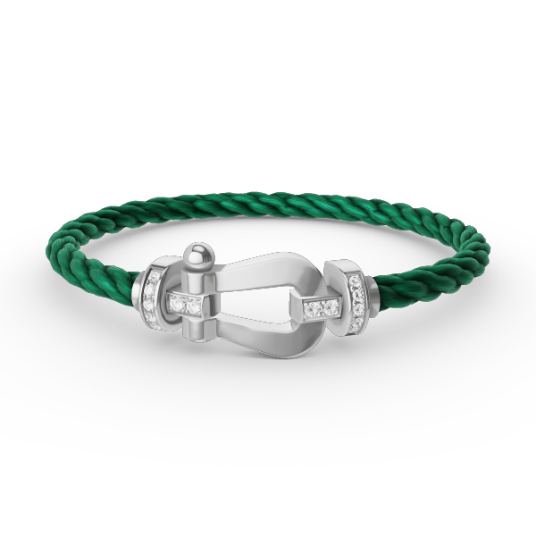 [LUXORA]FORCE LARGE HORSESHOE HALF DIAMOND BRACELET SILVER