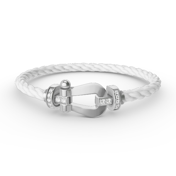 [LUXORA]FORCE LARGE HORSESHOE HALF DIAMOND BRACELET SILVER