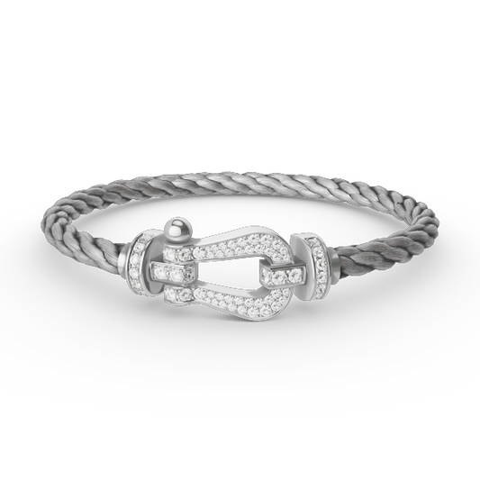 [LUXORA]FORCE LARGE HORSESHOE FULL DIAMOND BRACELET SILVER