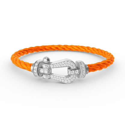 [LUXORA]FORCE LARGE HORSESHOE FULL DIAMOND BRACELET SILVER