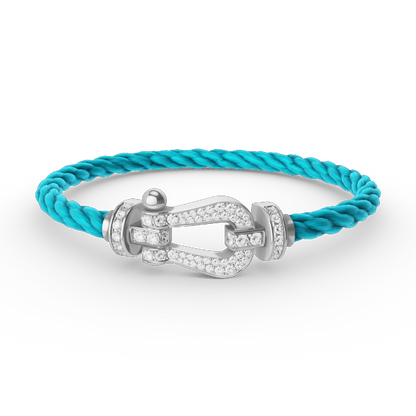 [LUXORA]FORCE LARGE HORSESHOE FULL DIAMOND BRACELET SILVER