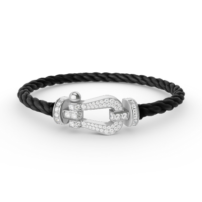 [LUXORA]FORCE LARGE HORSESHOE FULL DIAMOND BRACELET SILVER