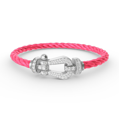 [LUXORA]FORCE LARGE HORSESHOE FULL DIAMOND BRACELET SILVER
