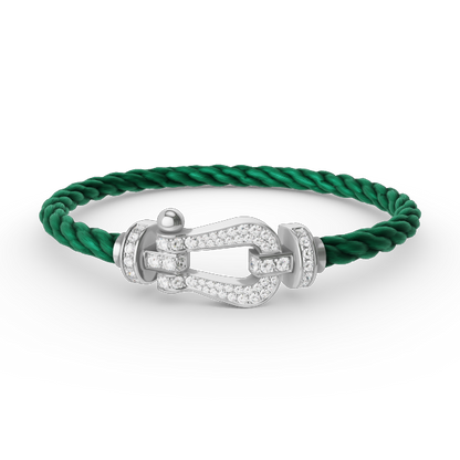 [LUXORA]FORCE LARGE HORSESHOE FULL DIAMOND BRACELET SILVER