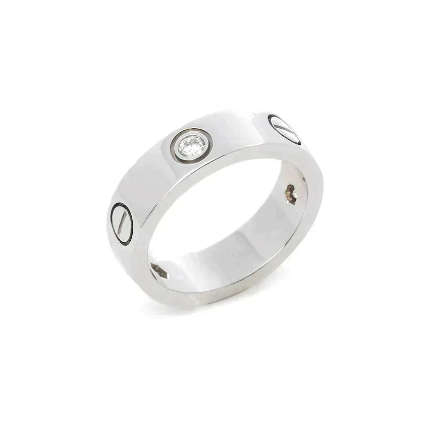 [LUXORA]LOVE RING 5.5MM 3 DIAMONDS SILVER