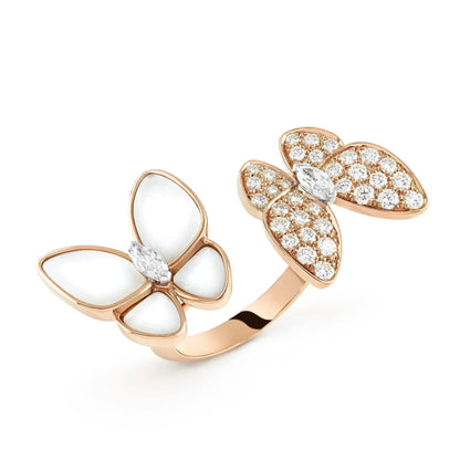 [LUXORA]TWIN BUTTERFLY DIAMOND MOP RING