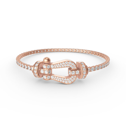 [LUXORA]FORCE  LARGE HORSESHOE FULL DIAMOND TENNIS BRACELET