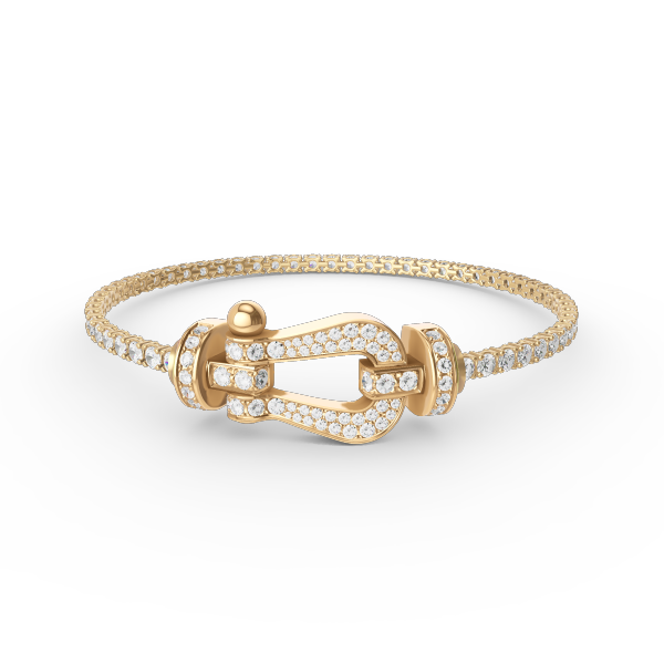 [LUXORA]FORCE  LARGE HORSESHOE FULL DIAMOND TENNIS BRACELET