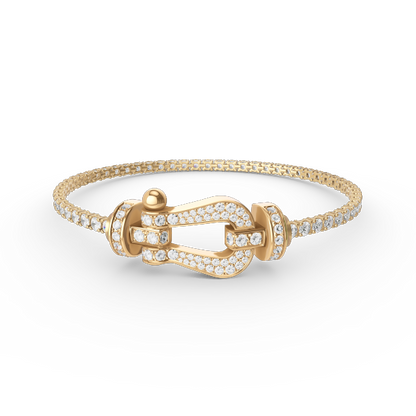 [LUXORA]FORCE  LARGE HORSESHOE FULL DIAMOND TENNIS BRACELET
